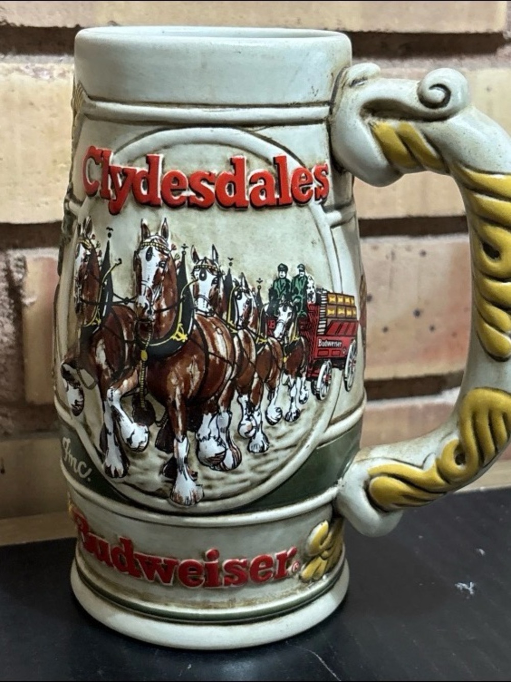 Vintage Budweiser Holiday Stein 1983 Clydesdale